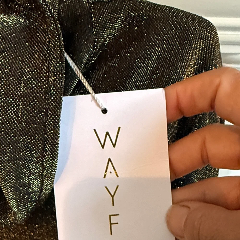 Wayf Metallic Brown Cowl‎ Neck Sweater